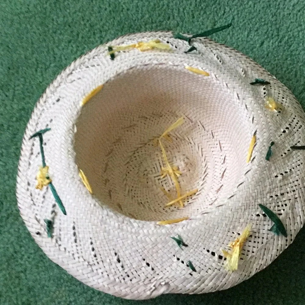 Kids Straw Floral Summer Beach Hat